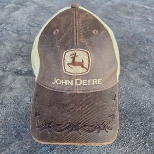 John Deere Brown and Tan Adjustable Mesh Baseball Cap